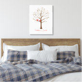 Toile Red Brown Birds Fingerprint Tree Mariage (Insitu(Chambre))