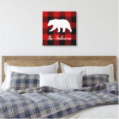 Toile Red Buffalo Plaid & Bear | Nom personnel Cadeau (Insitu(Chambre))