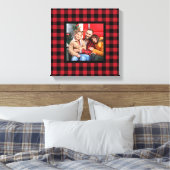 Toile Red Buffalo Plaid Farmhouse Photo de Noël (Insitu(Chambre))