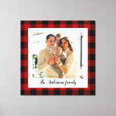 Toile Red Buffalo Plaid & Nom Personnel Et Photo (Recto)