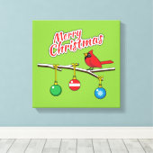 Toile Red Cardinal on Christmas (Insitu (Plancher de Bois))