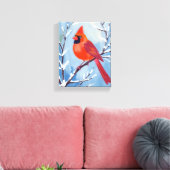 Toile Red Cardinal | Winter Watercolor Holiday (Insitu(Salon))