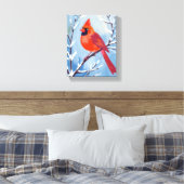 Toile Red Cardinal | Winter Watercolor Holiday (Insitu(Chambre))