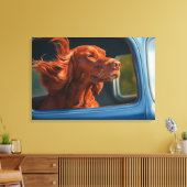 Toile Red Dog Profitant Pittoresque Voiture Ride Art Imp (Insitu(Salon))
