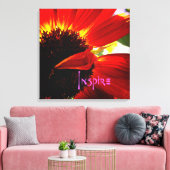 Toile Red Gerber Daisy Closeup Photo Bold Modern Inspire (Insitu(Salon))