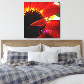Toile Red Gerber Daisy Closeup Photo Bold Modern Inspire (Insitu(Chambre))