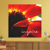 Toile Red Gerbera Daisy Bold Modern Photo Inspire Script (Insitu(Salon))