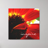 Toile Red Gerbera Daisy Bold Modern Photo Inspire Script (Recto)