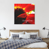 Toile Red Gerbera Daisy Bold Modern Photo Inspire Script (Insitu(Chambre))