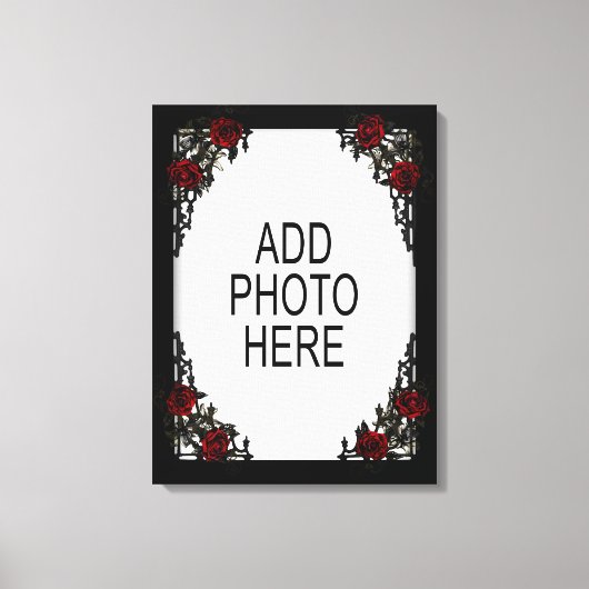 Toile Red Gothic Rose Ajouter Votre Cadre Photo (Recto)