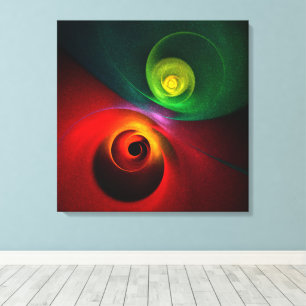 Toile Red Green Yin Yang Moderne Motif d'art Abstrait #2