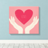 Toile Red Heart amour valentines rousse rose fille (Insitu (Plancher de Bois))