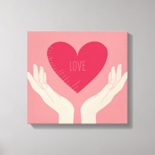 Toile Red Heart amour valentines rousse rose fille