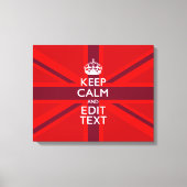 Toile Red Keep Calm And Your Text on Union Jack Flag (Recto)