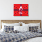 Toile Red Keep Calm And Your Text on Union Jack Flag (Insitu(Chambre))