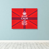 Toile Red Keep Calm And Your Text on Union Jack Flag (Insitu (Plancher de Bois))