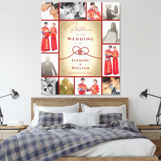 Toile Red Knot Union Double Bonheur Mariage chinois (Insitu(Chambre))