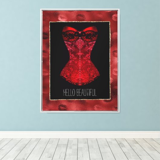 Toile Red Lips Corset (Insitu (Plancher de Bois))