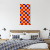 Toile Red Orange Blue Checkered Pattern Design  (Insitu(Chambre))