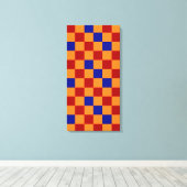 Toile Red Orange Blue Checkered Pattern Design  (Insitu (Plancher de Bois))