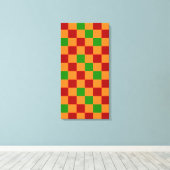 Toile Red Orange Green Checkered Pattern Design  (Insitu (Plancher de Bois))