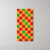 Toile Red Orange Green Checkered Pattern Design  (Recto)