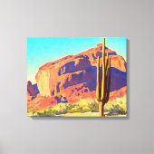 Toile Red Rocks and Cactus par Maynard Dixon (Recto)