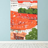 Toile Red Roofs Prague Tchèque Cityscape Papier Collage  (Insitu (Plancher de Bois))