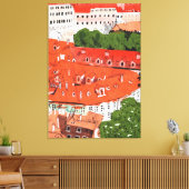 Toile Red Roofs Prague Tchèque Cityscape Papier Collage  (Insitu(Salon))
