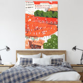 Toile Red Roofs Prague Tchèque Cityscape Papier Collage  (Insitu(Chambre))