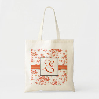 Toile Red Roses Monogram Bridesmaid Tas