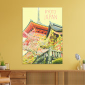 Toile Red Shrine cerisier poster de voyage Japon (Insitu(Salon))
