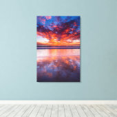 Toile Red sunset over the sea, Californie (Insitu (Plancher de Bois))