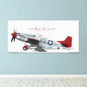 Toile Red Tail P-51 Mustang des aviateurs de Tuskegee (Insitu (Plancher de Bois))