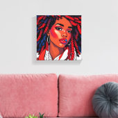 Toile Red white & blue melanin sista black girl magic (Insitu(Salon))