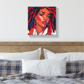 Toile Red white & blue melanin sista black girl magic (Insitu(Chambre))