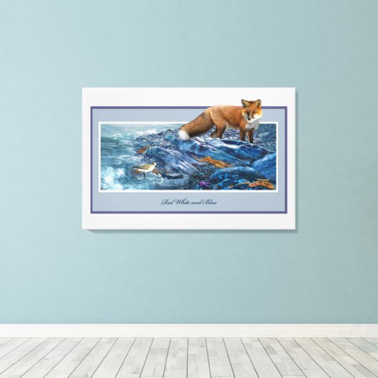 Toile Redfox sur la plage (Insitu (Plancher de Bois))