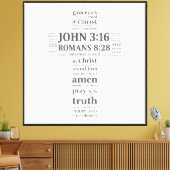 Toile Référence de verset biblique Croix Murale Art (Insitu(Salon))