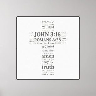 Toile Référence de verset biblique Croix Murale Art