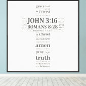 Toile Référence de verset biblique Croix Murale Art (Insitu (Plancher de Bois))