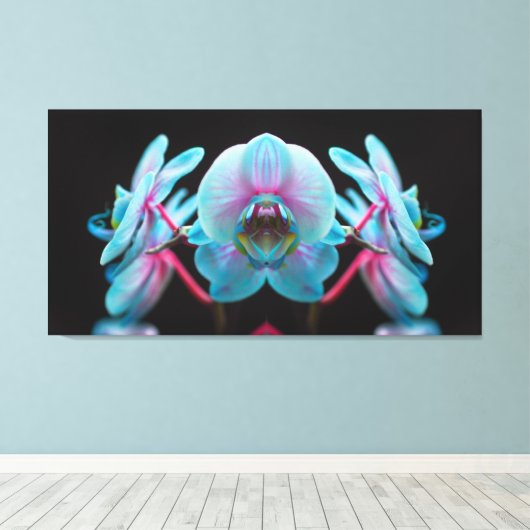 Toile Réflection de l'orchid bleu exotic (Insitu (Plancher de Bois))