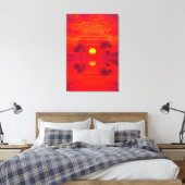 Toile Reflet carmin - Coucher de soleil sur le lac (Insitu(Chambre))