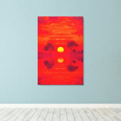 Toile Reflet carmin - Coucher de soleil sur le lac (Insitu (Plancher de Bois))