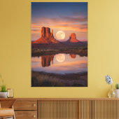 Toile Reflet de la Super Lune dans la Vallée des Monumen (Insitu(Salon))