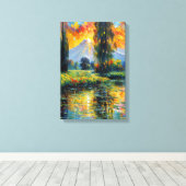 Toile Reflet du coucher du soleil Impressionnisme paysag (Insitu (Plancher de Bois))