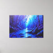 Toile Reflets bleus dans la forêt mystique (Recto)