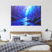 Toile Reflets bleus dans la forêt mystique (Insitu(Chambre))