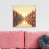 Toile Reflets de coucher de soleil doré par le lac Quiet (Insitu(Salon))