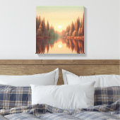 Toile Reflets de coucher de soleil doré par le lac Quiet (Insitu(Chambre))