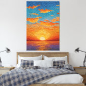 Toile Reflets de coucher de soleil vibrant sur l'eau - A (Insitu(Chambre))